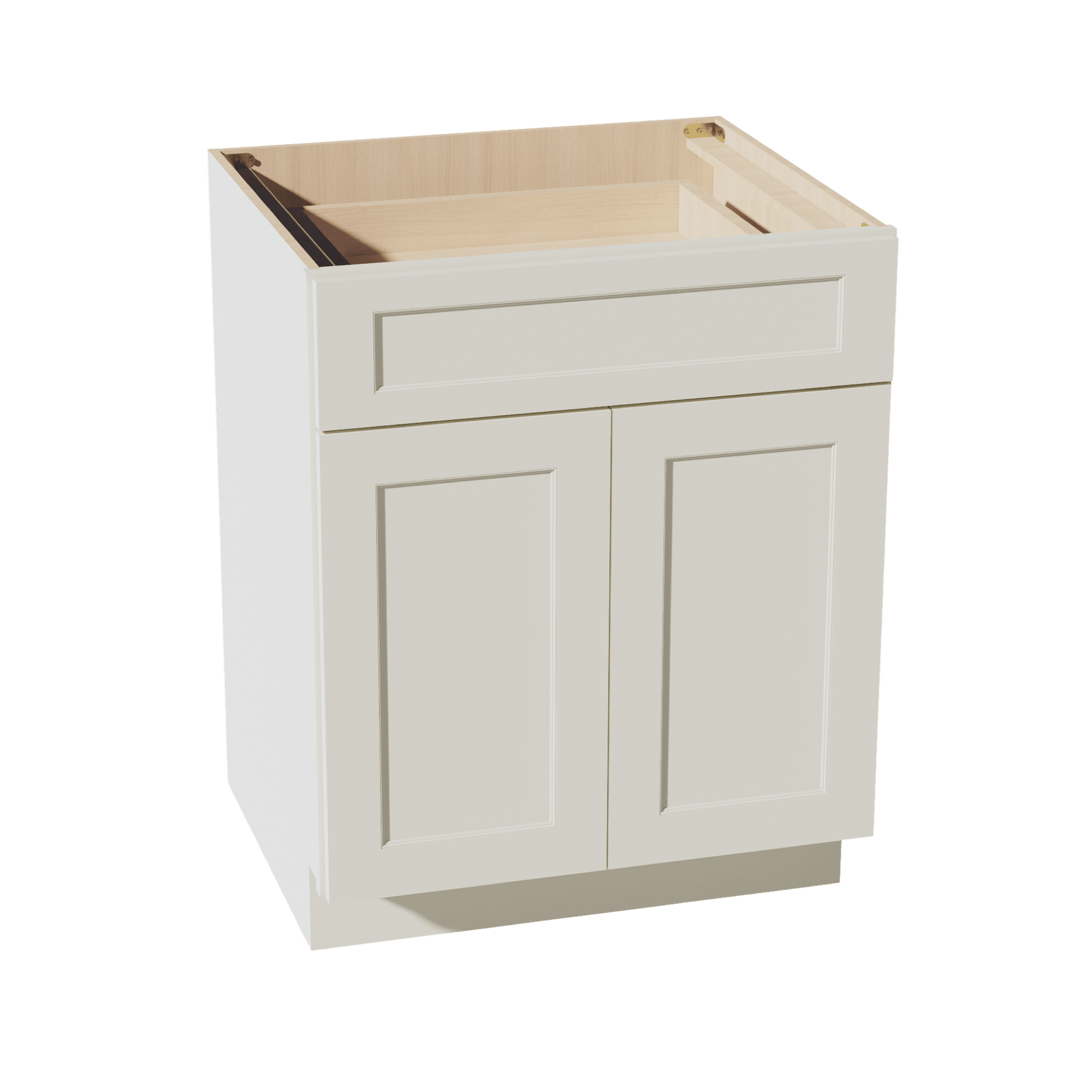 TW - B27: Creamy White Shaker 27" 1 Drawer 2 Doors Standard Base Cabinet - NextCabinets