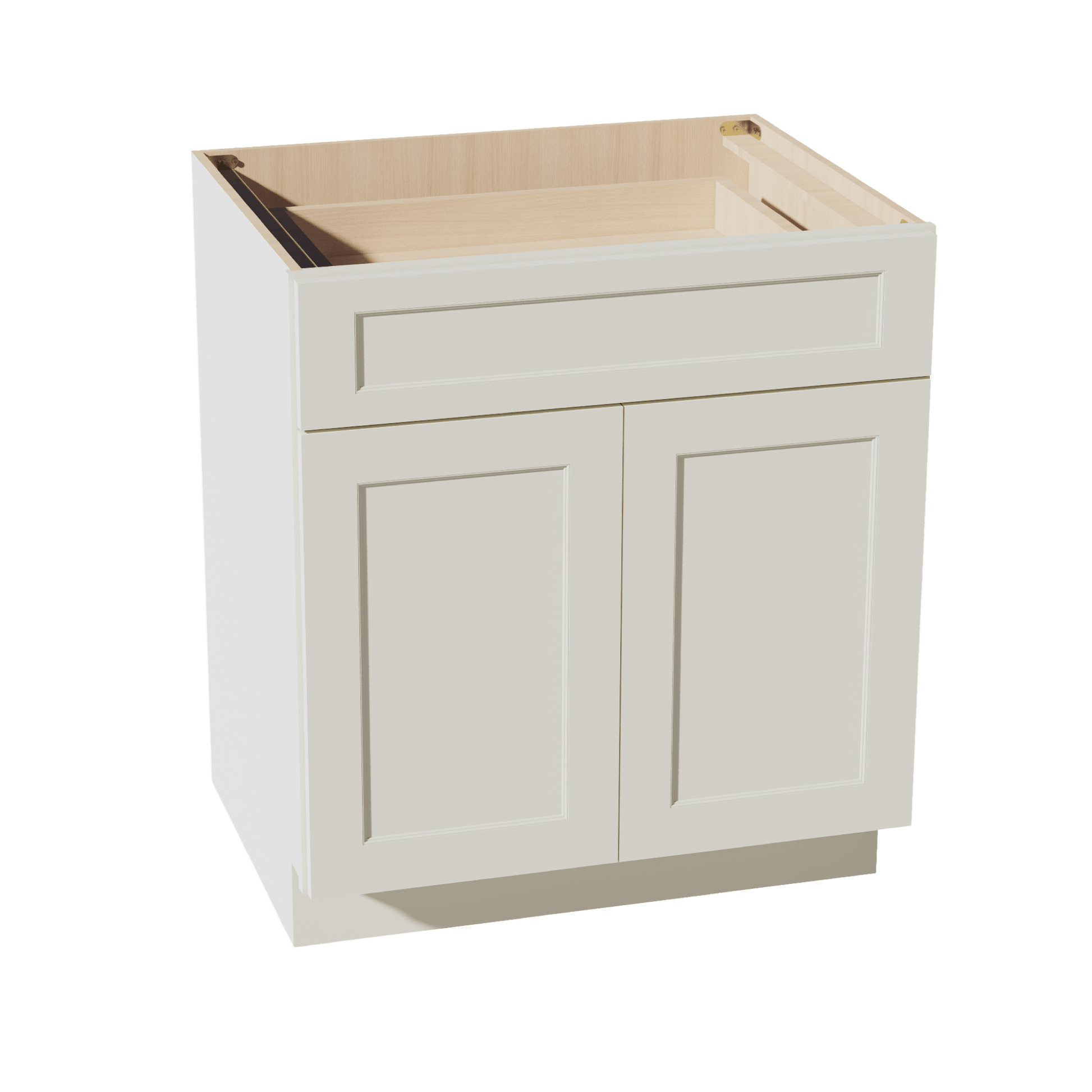 TW - B30: Creamy White Shaker 30" 1 Drawer 2 Doors Standard Base Cabinet - NextCabinets