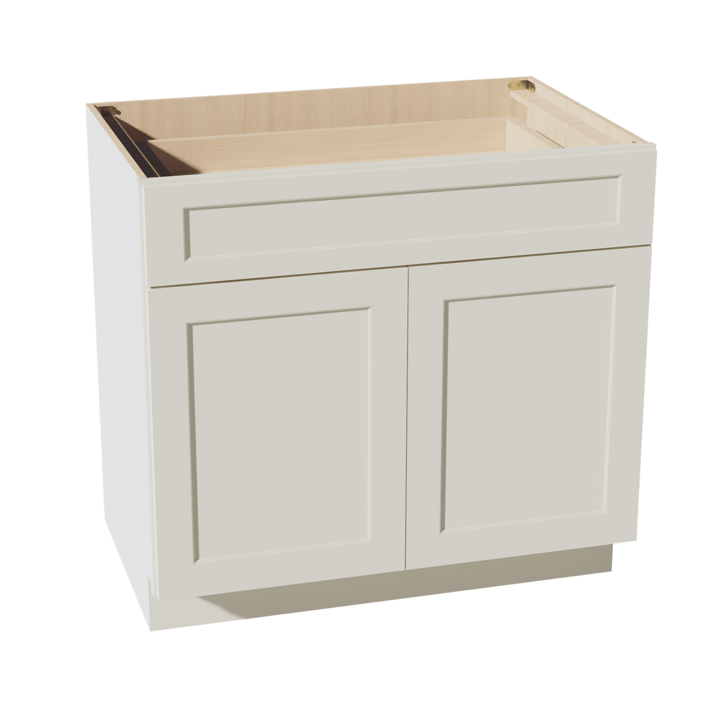 TW - B36: Creamy White Shaker 36" 1 Drawer 2 Doors Standard Base Cabinet - NextCabinets