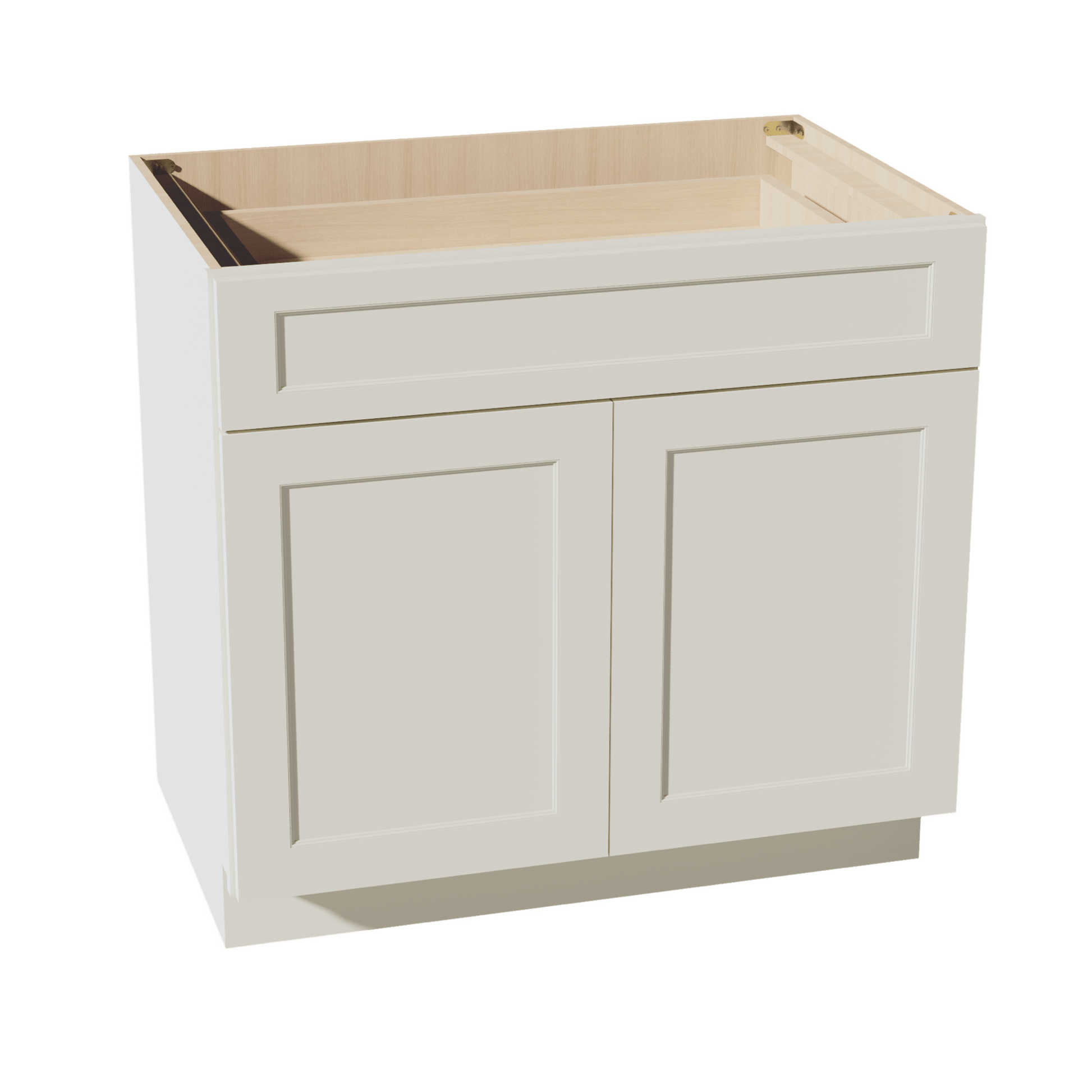 TW - B36: Creamy White Shaker 36" 1 Drawer 2 Doors Standard Base Cabinet - NextCabinets