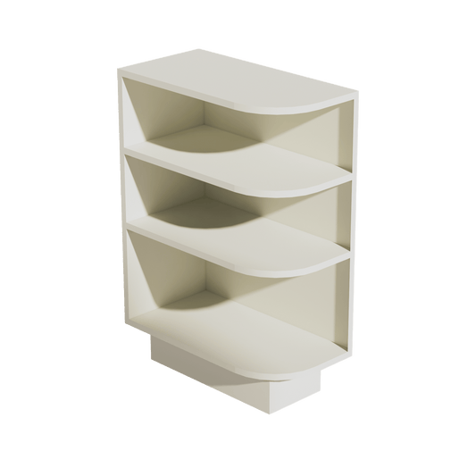 TW - BES12L: Creamy White Shaker 12" 4 Shelves End Shelf Corner Base Cabinets (Left Open) - NextCabinets