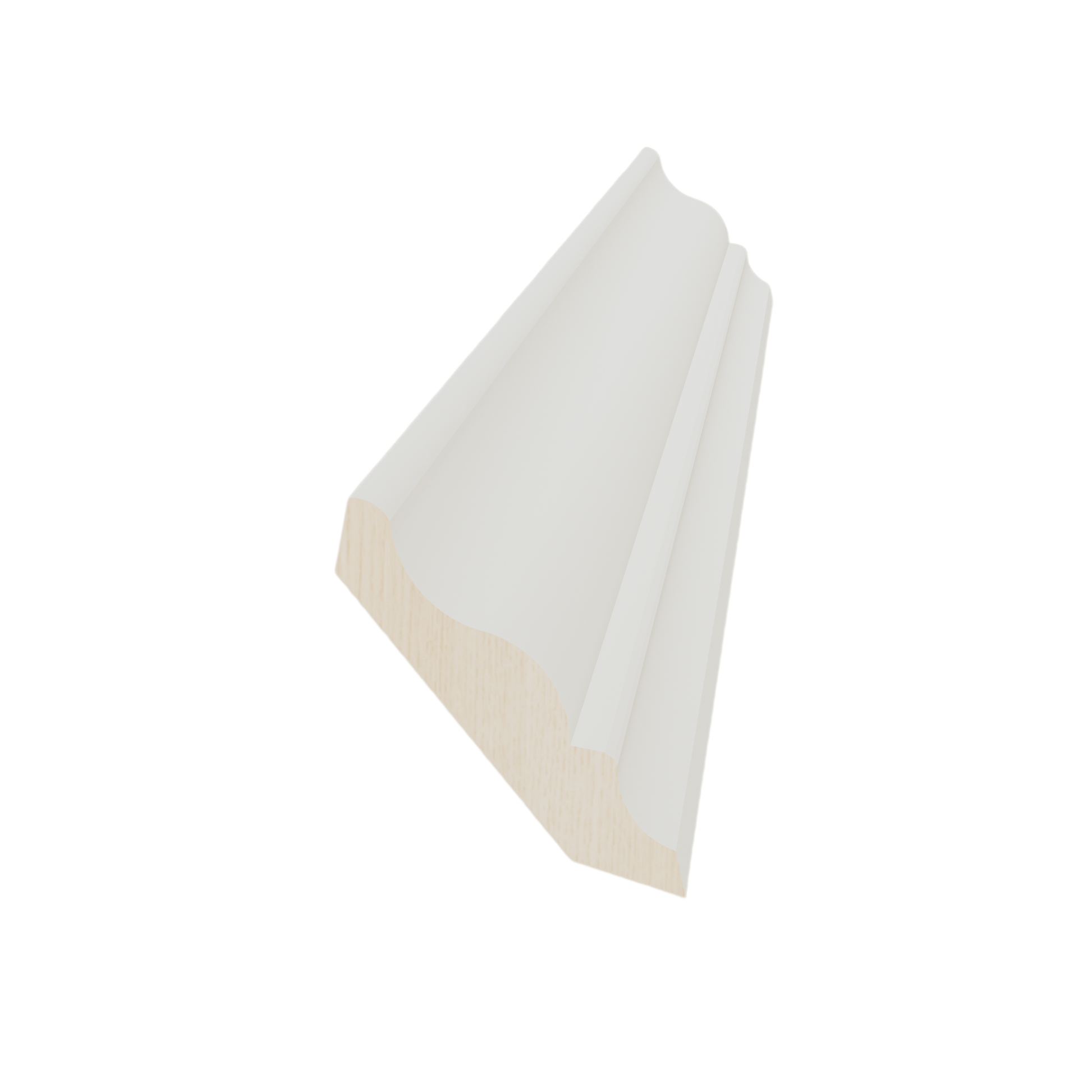 TW - CM6: Creamy White Shaker 96"W x 3 - 1/2"H x 2 - 1/2"D Crown Molding - NextCabinets