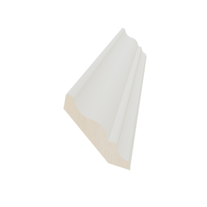 TW - CM6: Creamy White Shaker 96"W x 3 - 1/2"H x 2 - 1/2"D Crown Molding - NextCabinets