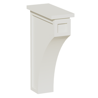 TW - CMCB: Creamy White Shaker 3 - 1/2"W x 12 - 1/4"H x 08"D Extra Large Corbel - NextCabinets