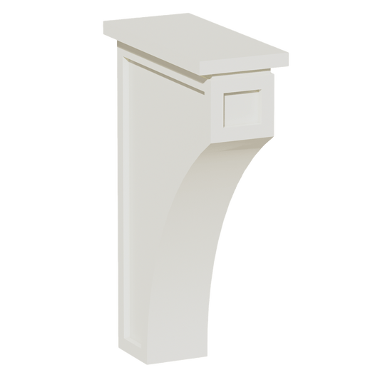 TW - CMCB: Creamy White Shaker 3 - 1/2"W x 12 - 1/4"H x 08"D Extra Large Corbel - NextCabinets