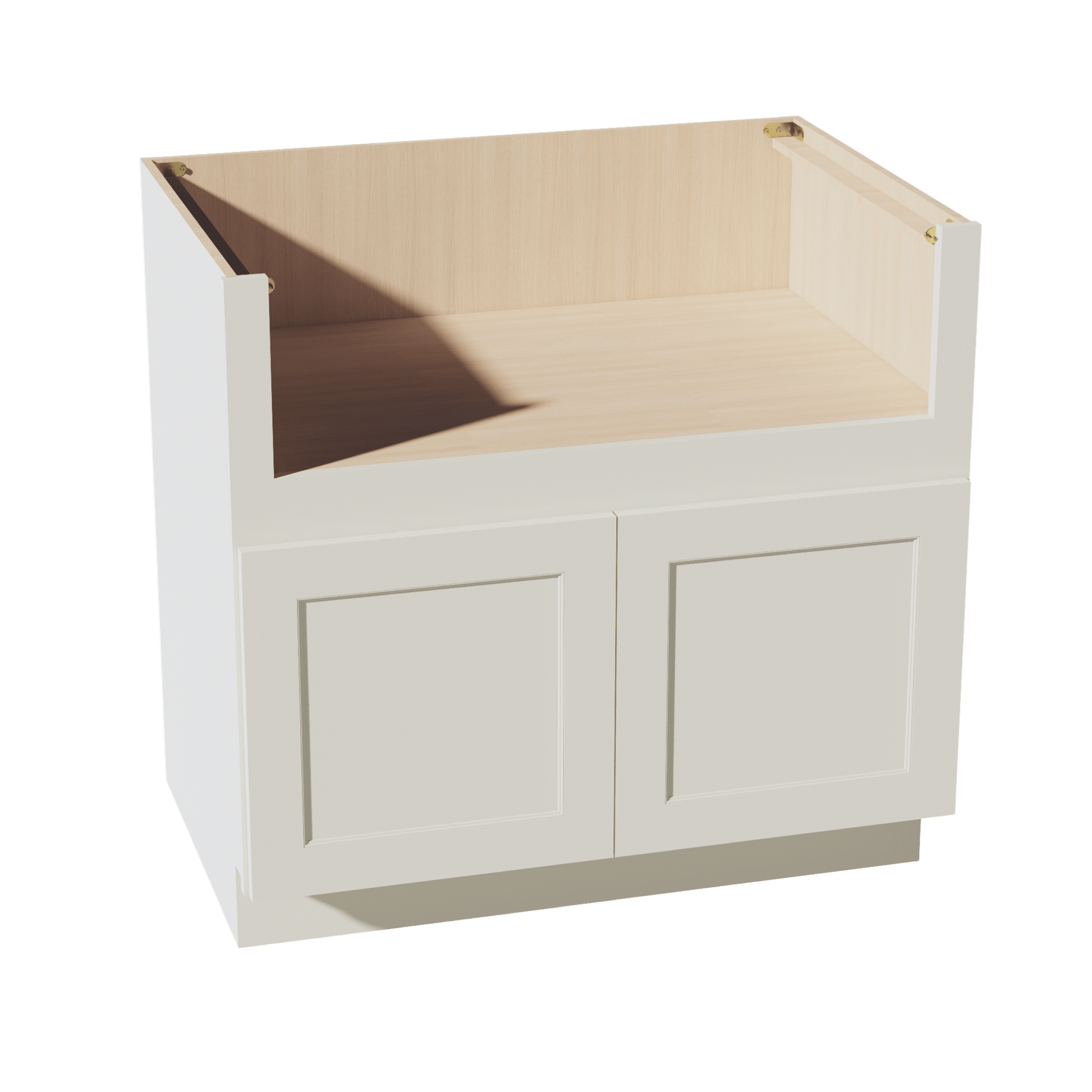 TW - FS36: Creamy White Shaker 36" 2 Doors Farm House Sink Base Cabinets - NextCabinets