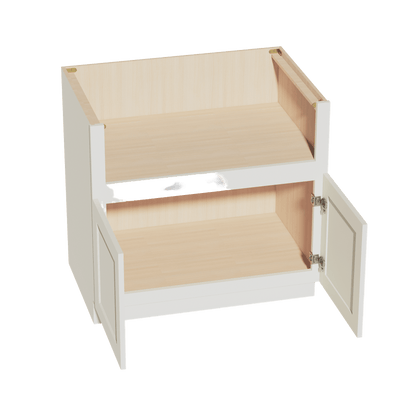 TW - FS36: Creamy White Shaker 36" 2 Doors Farm House Sink Base Cabinets - NextCabinets