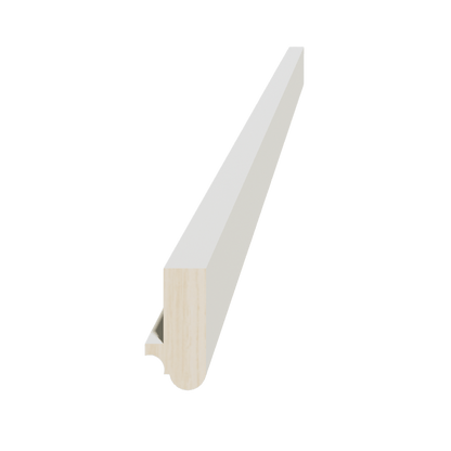 TW - LRM: Creamy White Shaker 96"W x 1 - 1/2"H x 3/4"D Light Rail Molding - NextCabinets