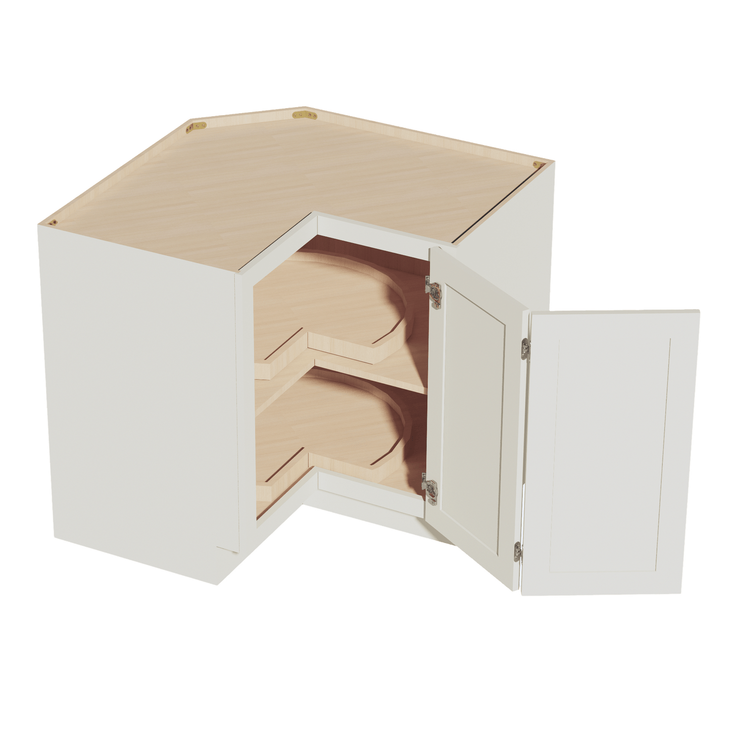 TW - LSB33: Creamy White Shaker 33" 2 Doors Lazy Susan Corner Base Cabinet - NextCabinets