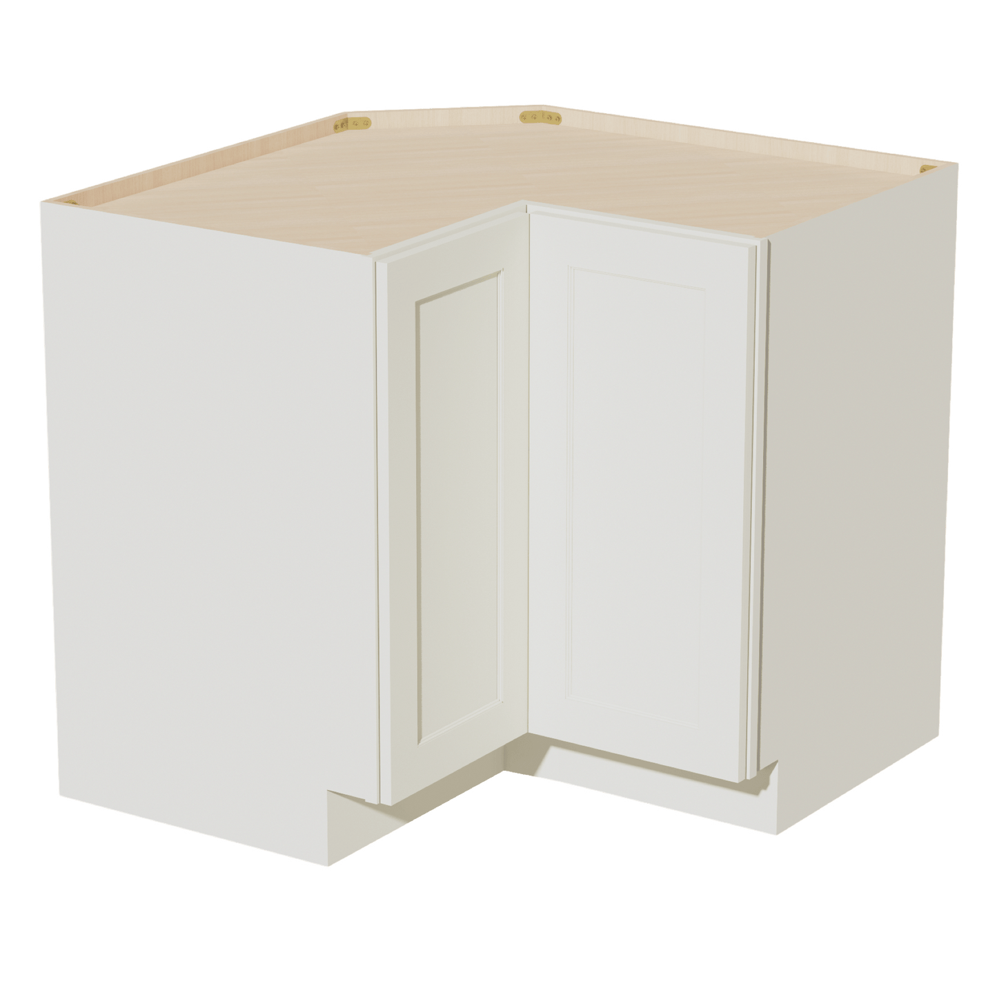 TW - LSB33: Creamy White Shaker 33" 2 Doors Lazy Susan Corner Base Cabinet - NextCabinets