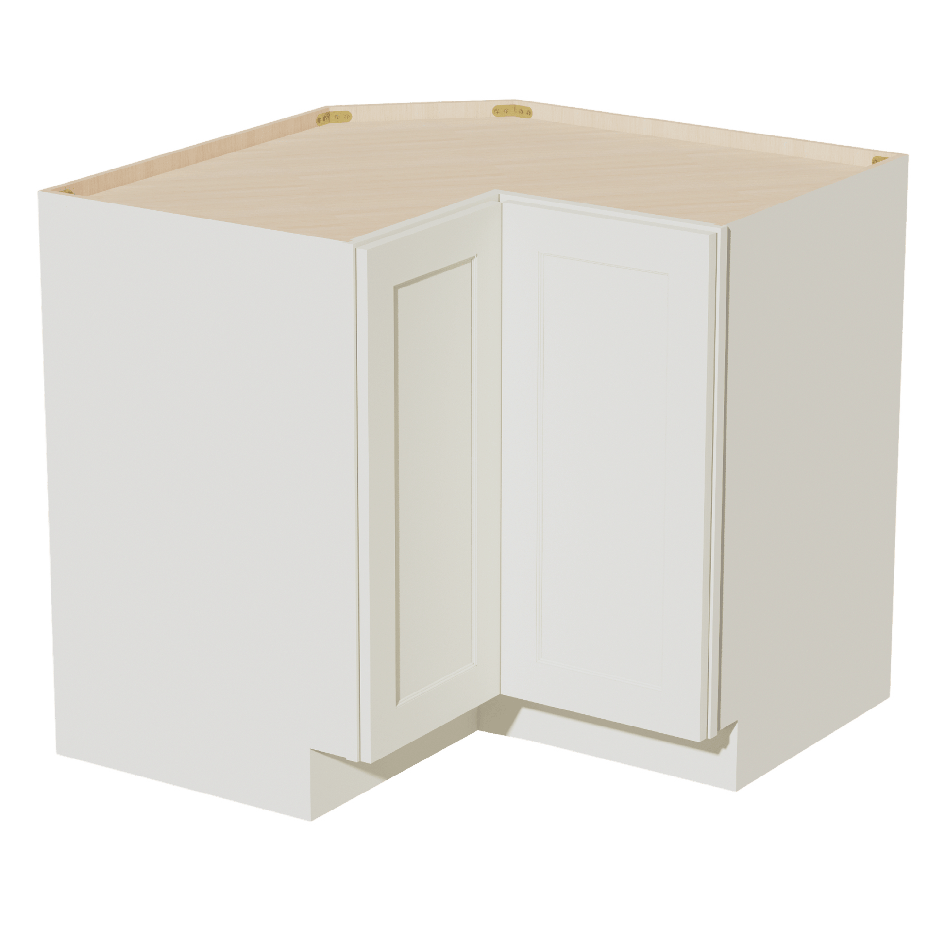 TW - LSB33: Creamy White Shaker 33" 2 Doors Lazy Susan Corner Base Cabinet - NextCabinets
