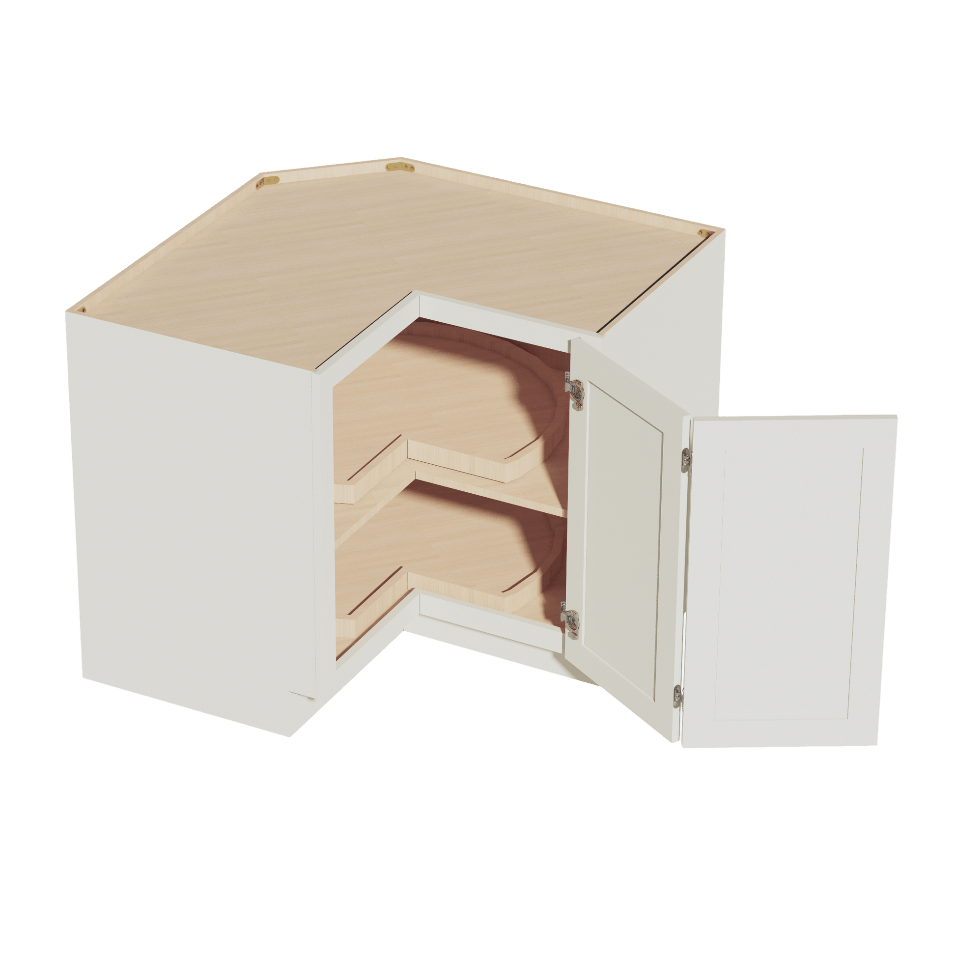 TW - LSB36: Creamy White Shaker 36" 2 Doors Lazy Susan Corner Base Cabinet - NextCabinets