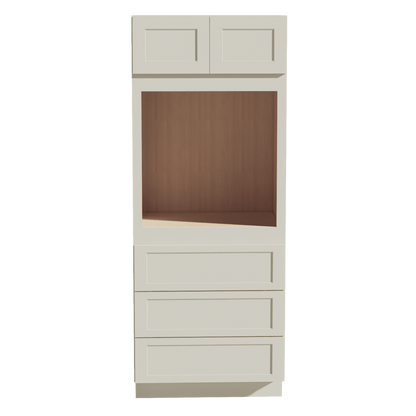 TW - OC3384: Creamy White Shaker 33"W x 84"H x 24"D 2 Doors & 3 Drawers Tall Oven Shelf Cabinets - NextCabinets