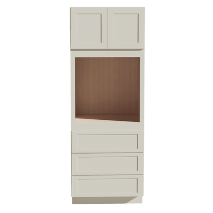 TW - OC3390: Creamy White Shaker 33"W x 90"H x 24"D 2 Doors & 3 Drawers Tall Oven Shelf Cabinets - NextCabinets