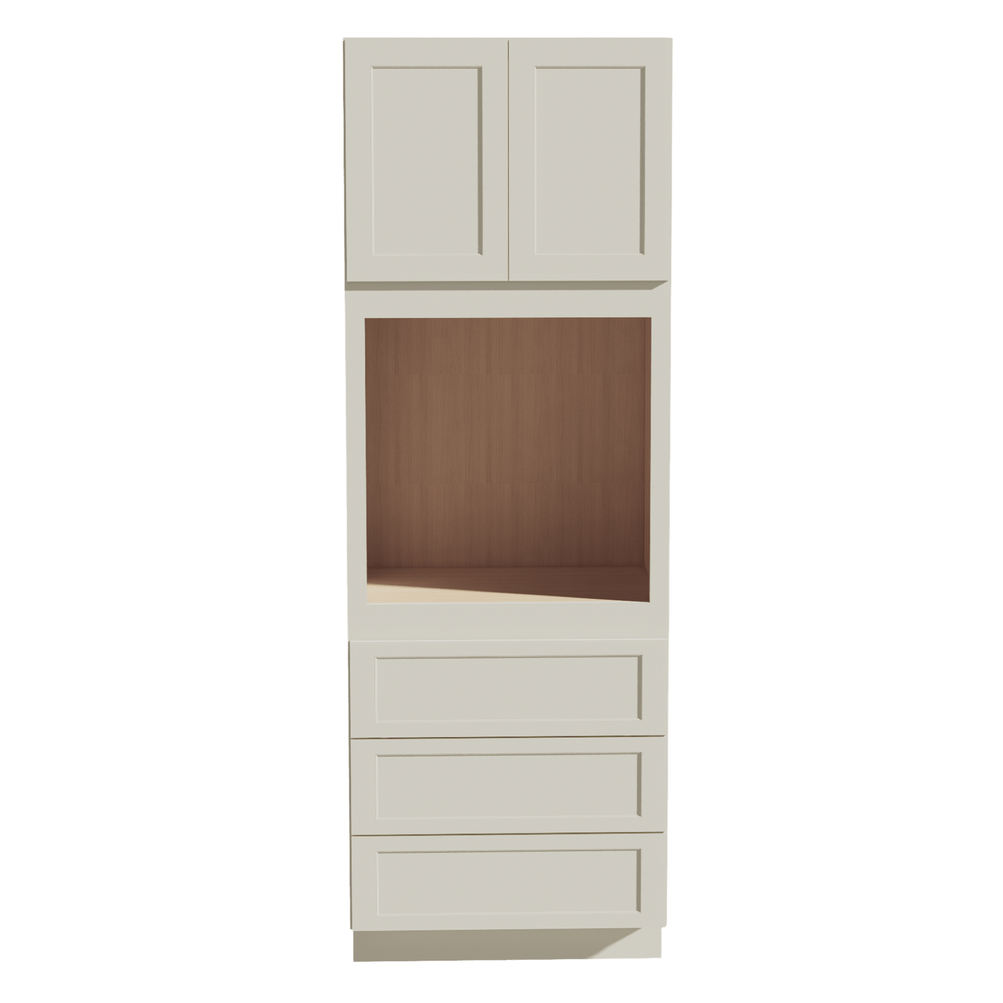 TW - OC3396: Creamy White Shaker 33"W x 96"H x 24"D 2 Doors & 3 Drawers Tall Oven Shelf Cabinets - NextCabinets