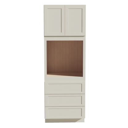 TW - OC3396: Creamy White Shaker 33"W x 96"H x 24"D 2 Doors & 3 Drawers Tall Oven Shelf Cabinets - NextCabinets