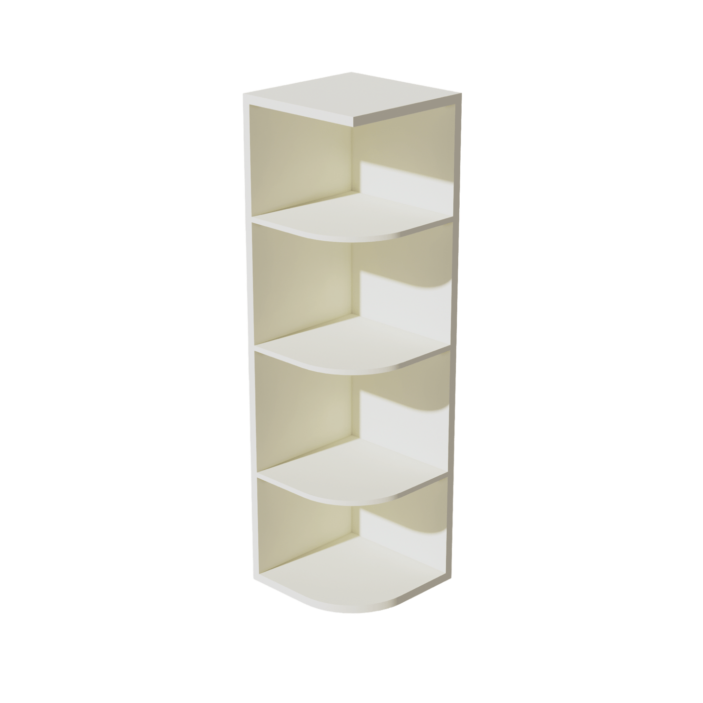 TW - OE1242: Creamy White Shaker 12"W x 42"H 4 Shelves Wall End Shelf Cabinet - NextCabinets