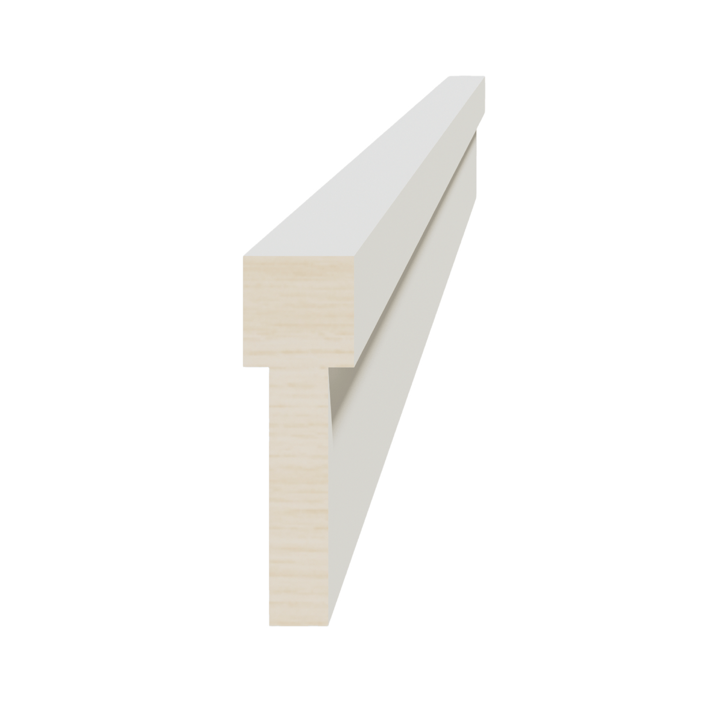 TW - STKM8: Creamy White Shaker 96"W x 2 - 1/2"H x 3/4"D Stacking Molding - NextCabinets