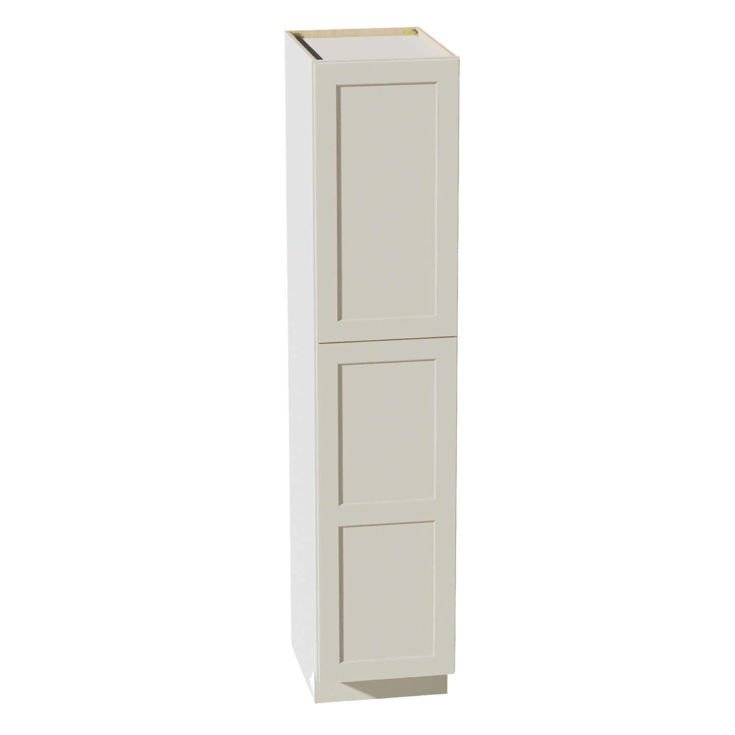 TW - TP1884: Creamy White Shaker 18"W x 84"H x 24"D 2 Doors & 5 Shelves Tall Shelf Pantry Cabinets - NextCabinets
