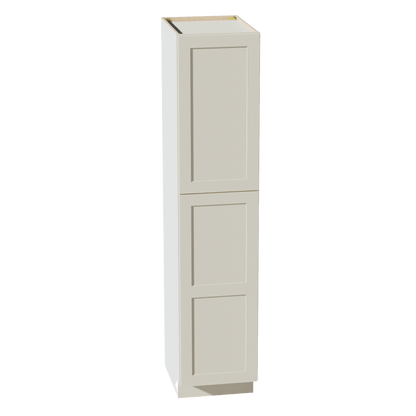 TW - TP1884: Creamy White Shaker 18"W x 84"H x 24"D 2 Doors & 5 Shelves Tall Shelf Pantry Cabinets - NextCabinets