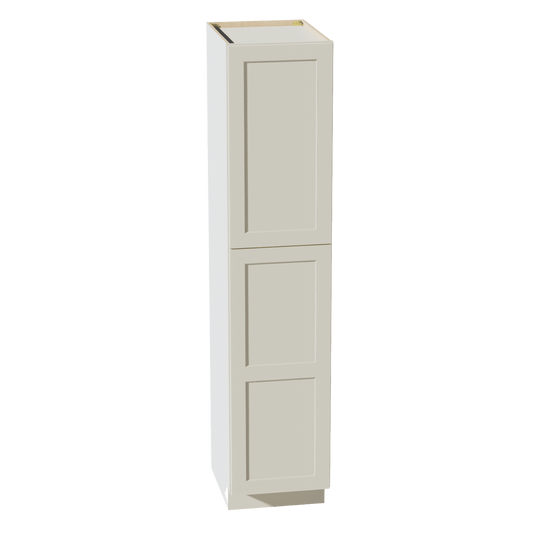 TW - TP1884: Creamy White Shaker 18"W x 84"H x 24"D 2 Doors & 5 Shelves Tall Shelf Pantry Cabinets - NextCabinets