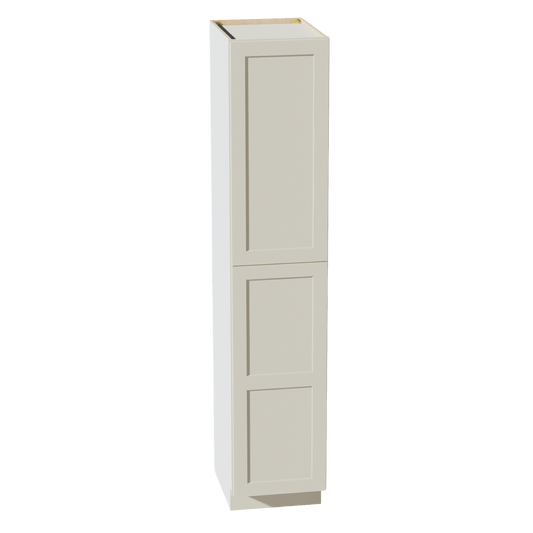TW - TP1890: Creamy White Shaker 18"W x 90"H x 24"D 2 Doors & 5 Shelves Tall Shelf Pantry Cabinets - NextCabinets