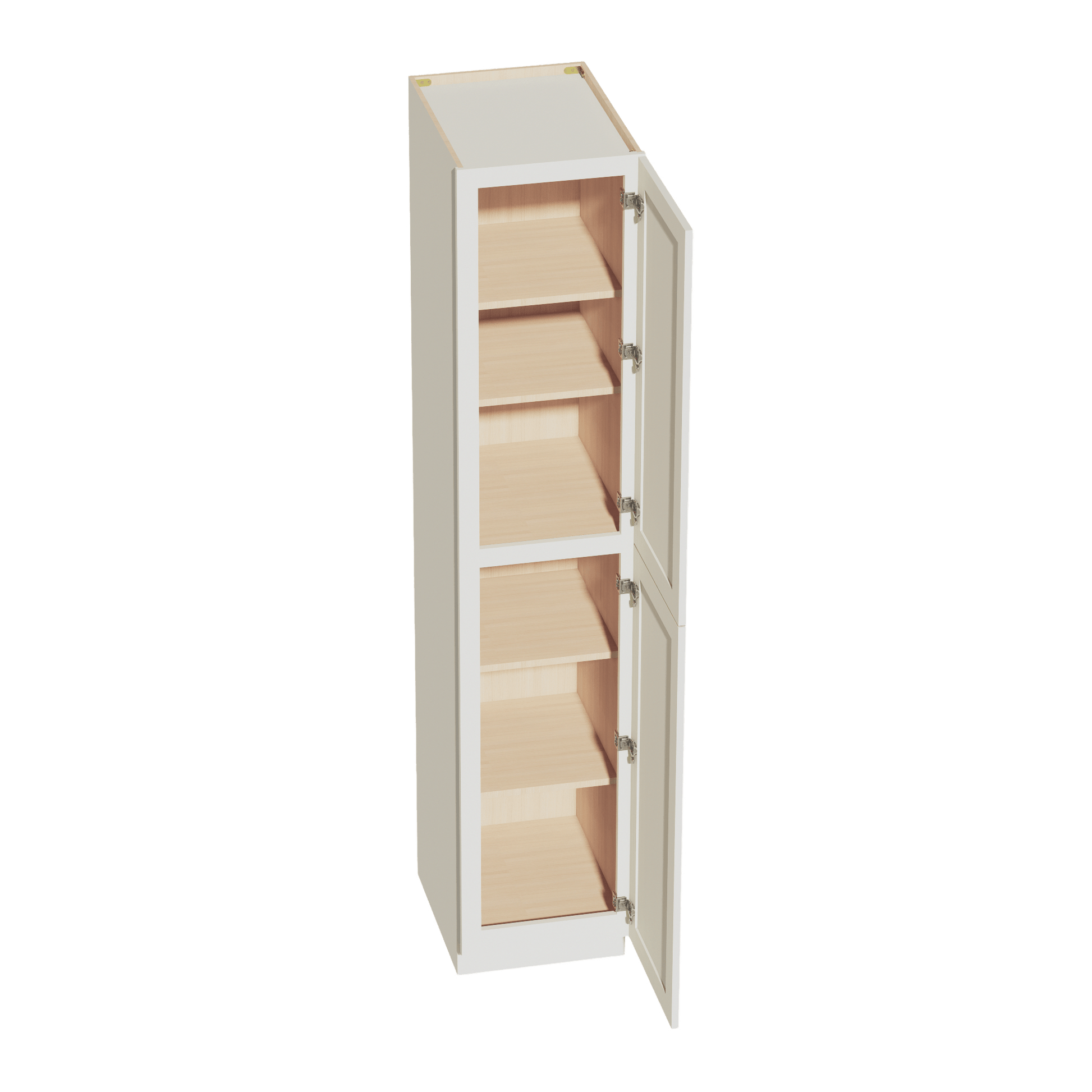 TW - TP1890: Creamy White Shaker 18"W x 90"H x 24"D 2 Doors & 5 Shelves Tall Shelf Pantry Cabinets - NextCabinets