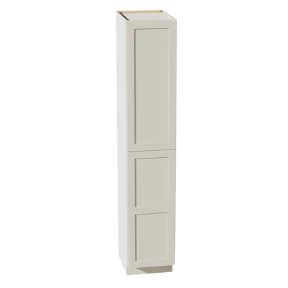TW - TP1896: Creamy White Shaker 18"W x 96"H x 24"D 2 Doors & 6 Shelves Tall Shelf Pantry Cabinets - NextCabinets