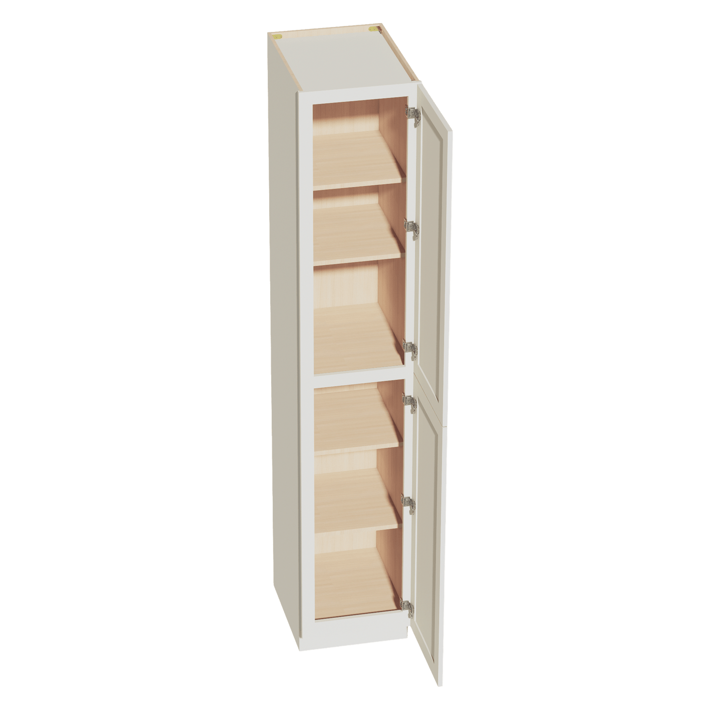 TW - TP1896: Creamy White Shaker 18"W x 96"H x 24"D 2 Doors & 6 Shelves Tall Shelf Pantry Cabinets - NextCabinets