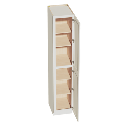 TW - TP1896: Creamy White Shaker 18"W x 96"H x 24"D 2 Doors & 6 Shelves Tall Shelf Pantry Cabinets - NextCabinets