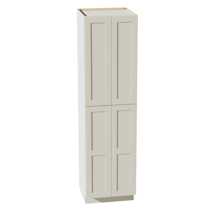 TW - TP2490: Creamy White Shaker 24"W x 90"H x 24"D 4 Door & 5 Shelves Tall Shelf Pantry Cabinets - NextCabinets