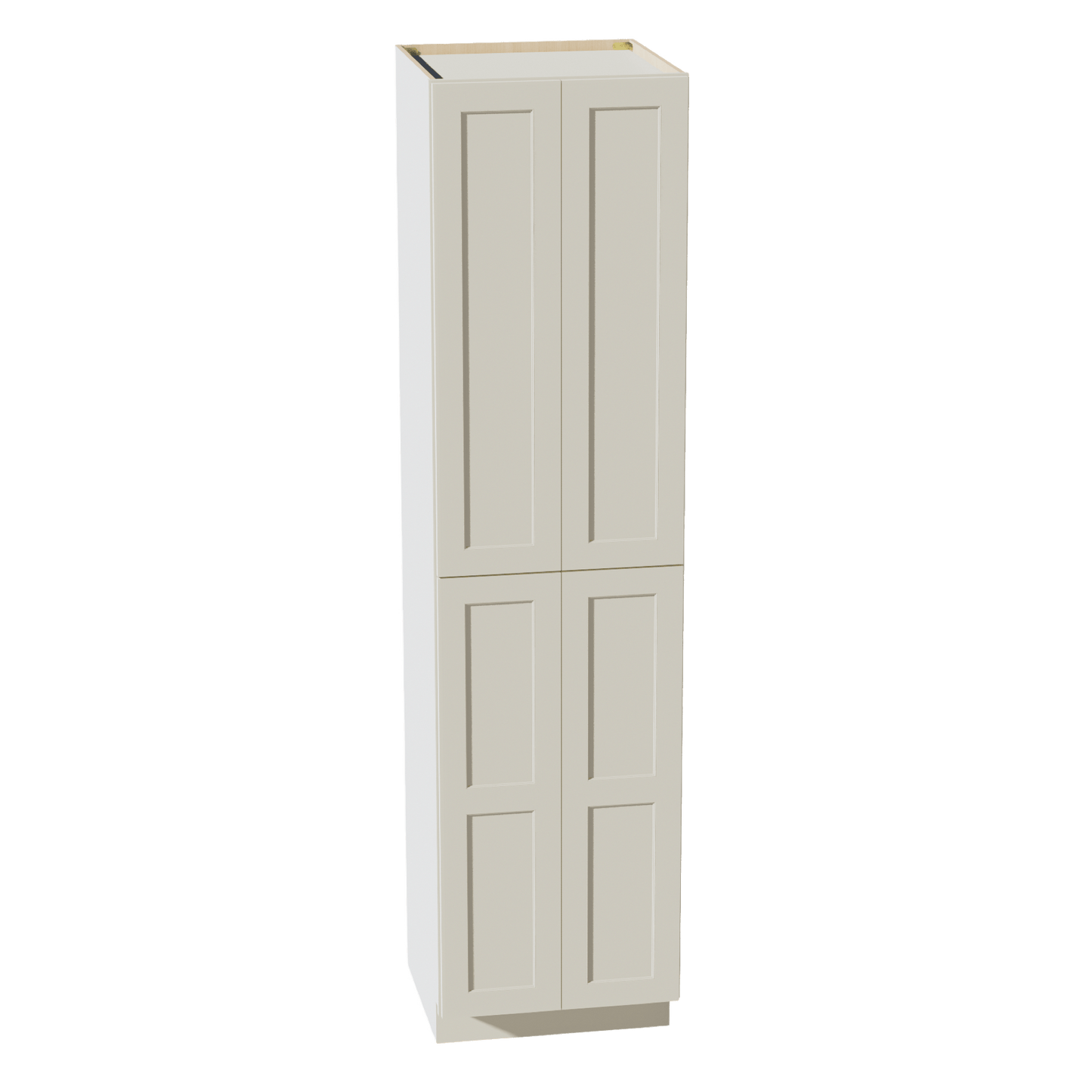 TW - TP2496: Creamy White Shaker 24"W x 96"H x 24"D 4 Door & 6 Shelves Tall Shelf Pantry Cabinets - NextCabinets