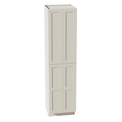 TW - TP2496: Creamy White Shaker 24"W x 96"H x 24"D 4 Door & 6 Shelves Tall Shelf Pantry Cabinets - NextCabinets