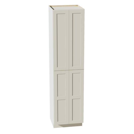 TW - TP2496: Creamy White Shaker 24"W x 96"H x 24"D 4 Door & 6 Shelves Tall Shelf Pantry Cabinets - NextCabinets