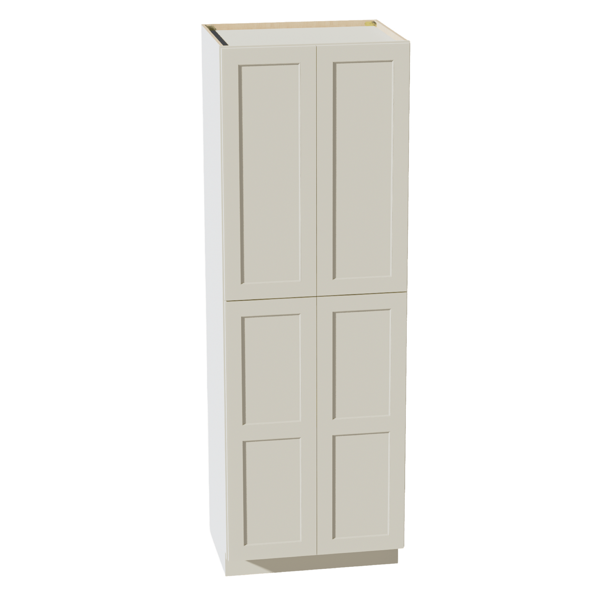 TW - TP3090: Creamy White Shaker 30"W x 90"H x 24"D 4 Door & 5 Shelves Tall Shelf Pantry Cabinets - NextCabinets