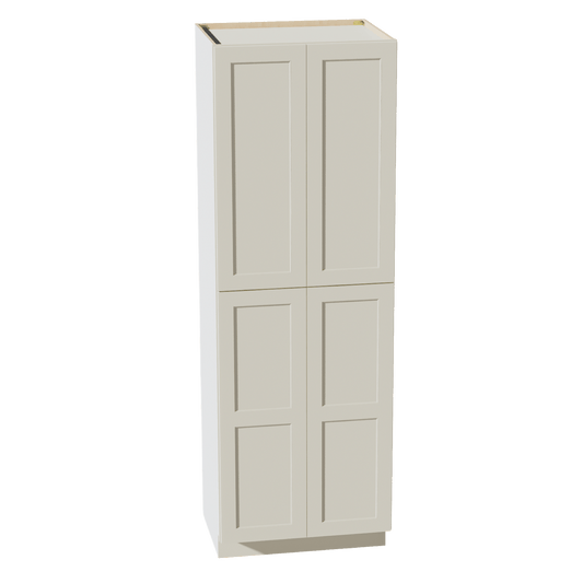 TW - TP3090: Creamy White Shaker 30"W x 90"H x 24"D 4 Door & 5 Shelves Tall Shelf Pantry Cabinets - NextCabinets