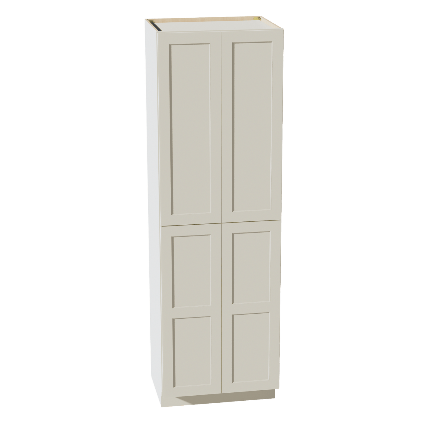 TW - TP3096: Creamy White Shaker 30"W x 96"H x 24"D 2 Doors & 6 Shelves Tall Shelf Pantry Cabinets - NextCabinets