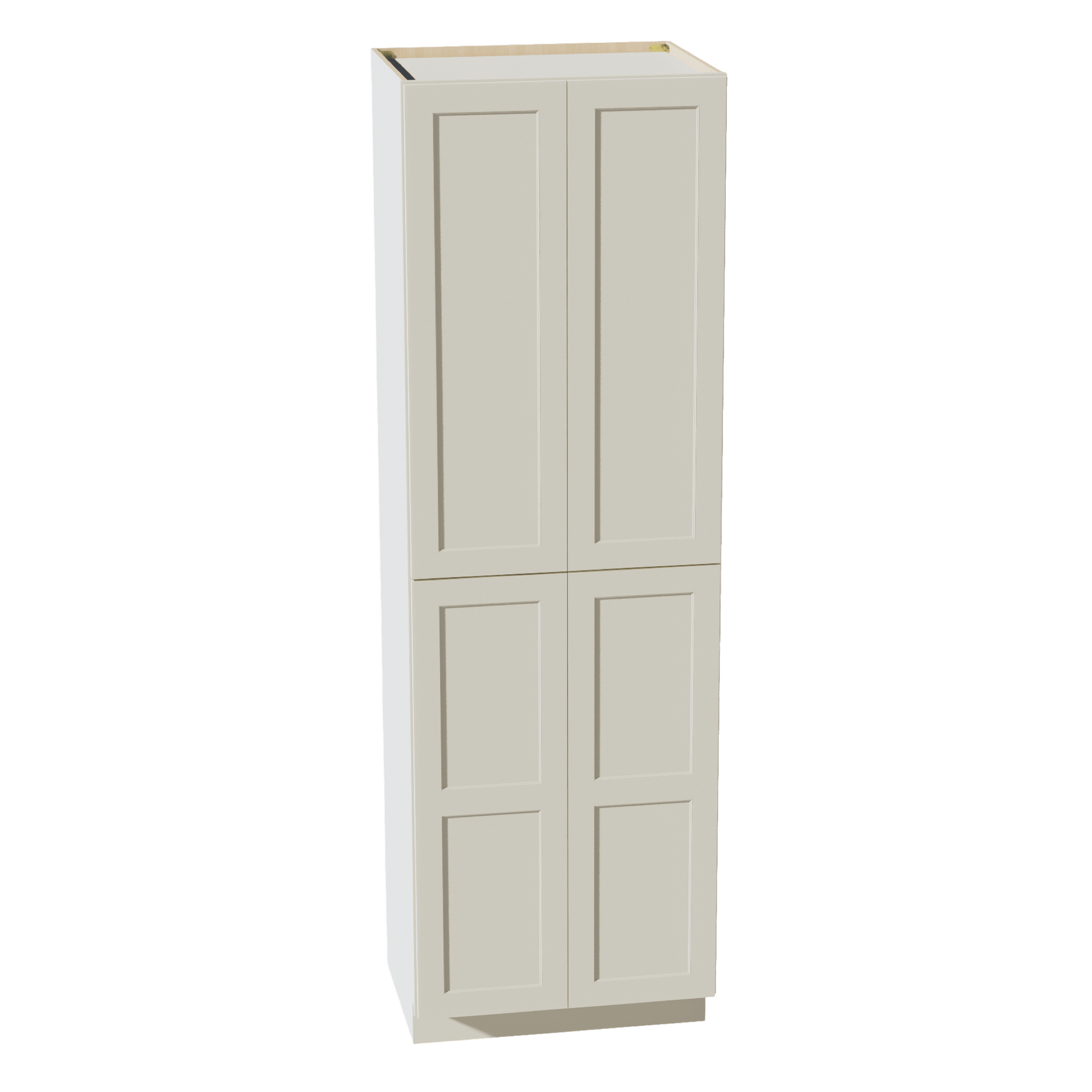 TW - TP3096: Creamy White Shaker 30"W x 96"H x 24"D 2 Doors & 6 Shelves Tall Shelf Pantry Cabinets - NextCabinets