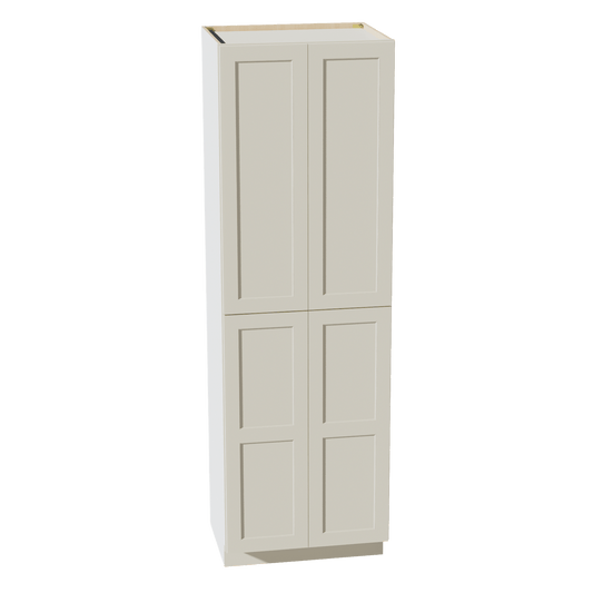 TW - TP3096: Creamy White Shaker 30"W x 96"H x 24"D 2 Doors & 6 Shelves Tall Shelf Pantry Cabinets - NextCabinets