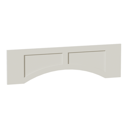 TW - VARP42: Creamy White Shaker 42"W x 12"H x 3/4"D Arched Valance with Raised Panel - NextCabinets