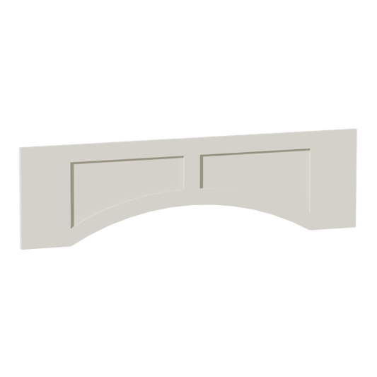 TW - VARP42: Creamy White Shaker 42"W x 12"H x 3/4"D Arched Valance with Raised Panel - NextCabinets