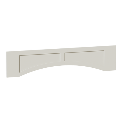 TW - VARP54: Creamy White Shaker 54"W x 12"H x 3/4"D Arched Valance with Raised Panel - NextCabinets