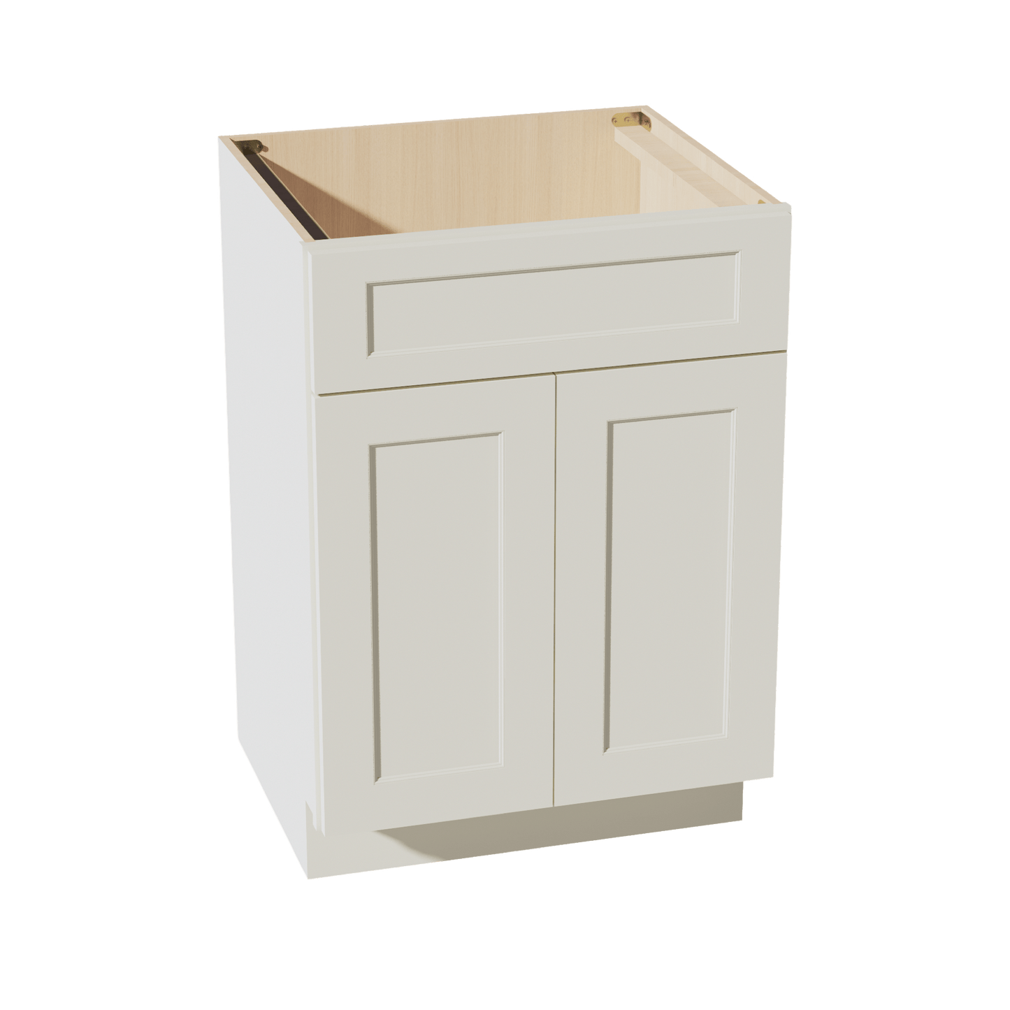 TW - VSB2421: Creamy White Shaker 24"W x 34 - 1/2"H x 21"D 2 Doors & 1 False Drawer Vanity Sink Base Cabinets - NextCabinets