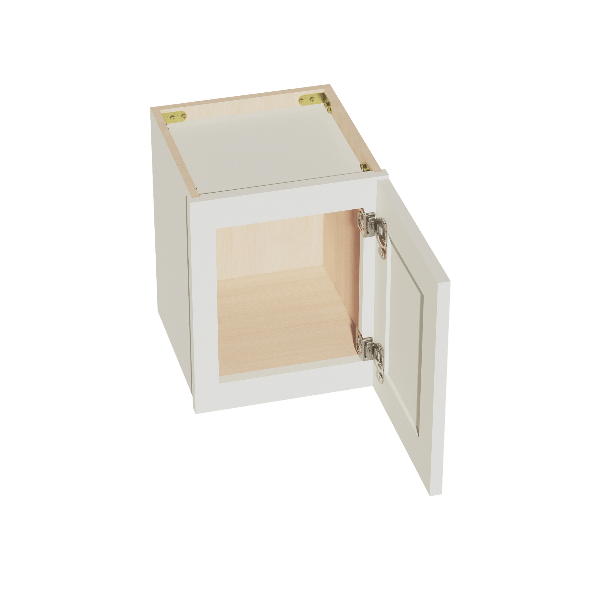 TW - W1215: Creamy White Shaker 12"W x 15"H 1 Door Standard Wall Bridge Cabinet - NextCabinets