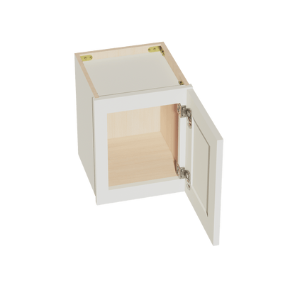 TW - W1215: Creamy White Shaker 12"W x 15"H 1 Door Standard Wall Bridge Cabinet - NextCabinets