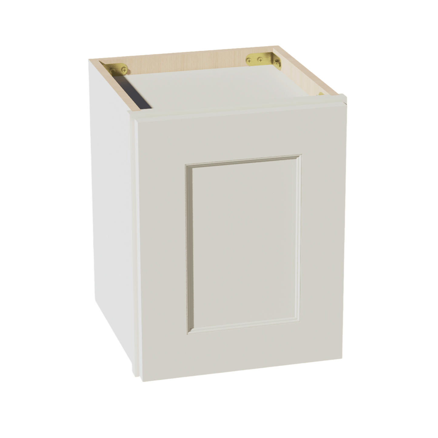 TW - W1215: Creamy White Shaker 12"W x 15"H 1 Door Standard Wall Bridge Cabinet - NextCabinets