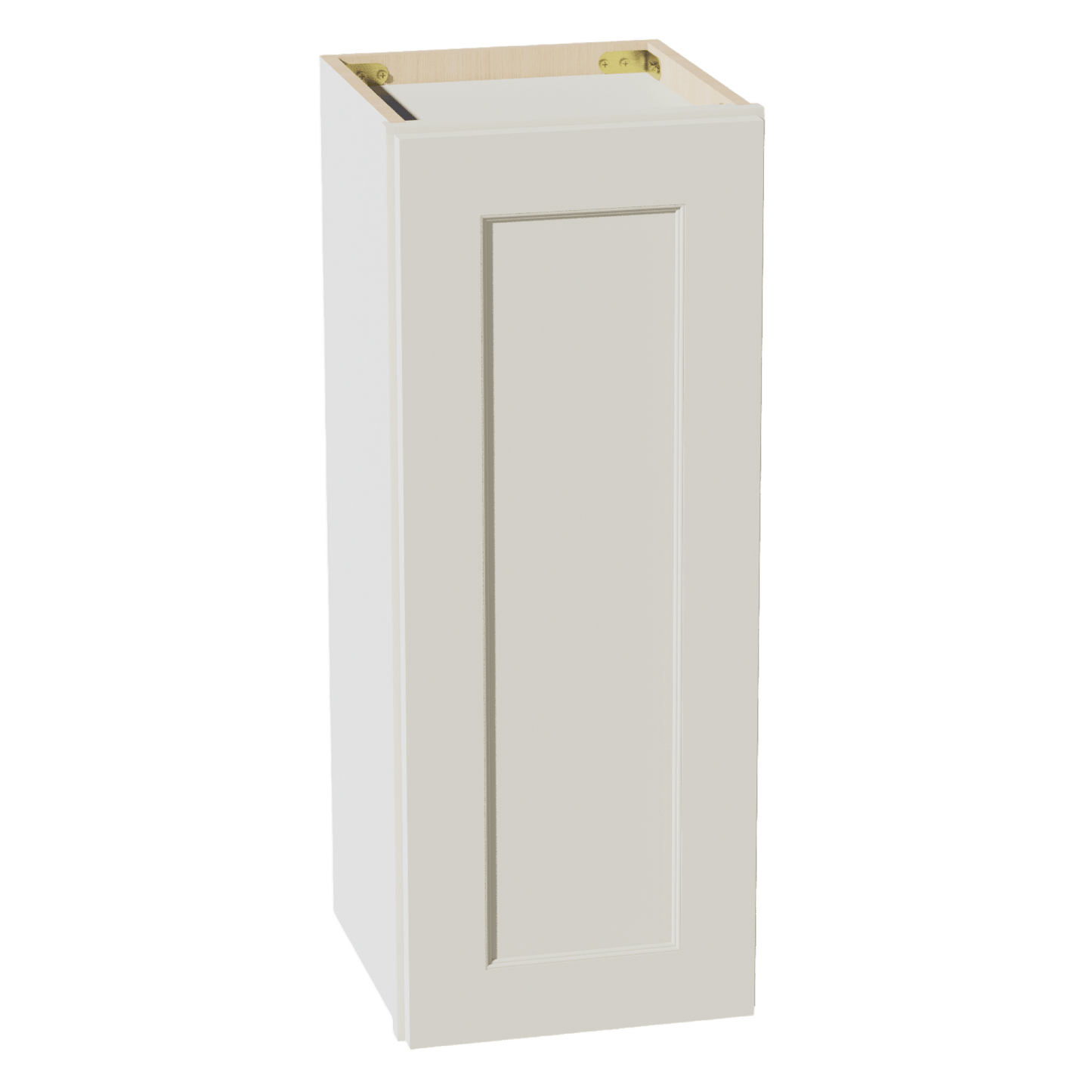 TW - W1230: Creamy White Shaker 12"W x 30"H 1 Door & 2 Shelves Standard Wall Cabinet - NextCabinets