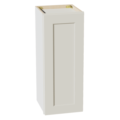 TW - W1230: Creamy White Shaker 12"W x 30"H 1 Door & 2 Shelves Standard Wall Cabinet - NextCabinets