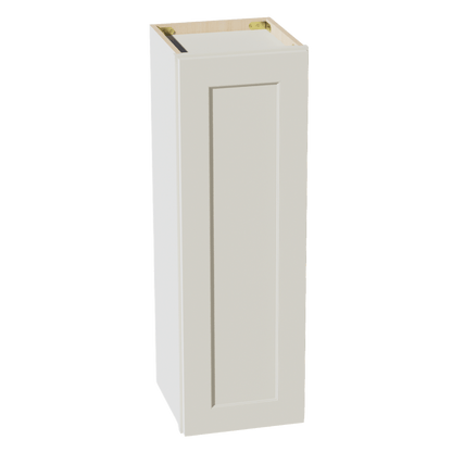 TW - W1236: Creamy White Shaker 12"W x 36"H 1 Door & 2 Shelves Standard Wall Cabinet - NextCabinets
