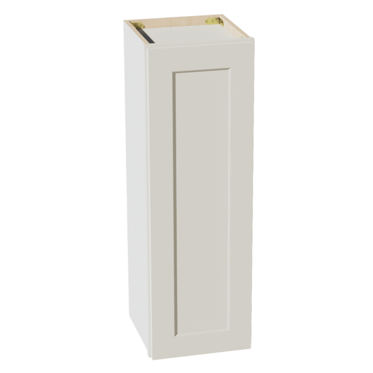 TW - W1236: Creamy White Shaker 12"W x 36"H 1 Door & 2 Shelves Standard Wall Cabinet - NextCabinets